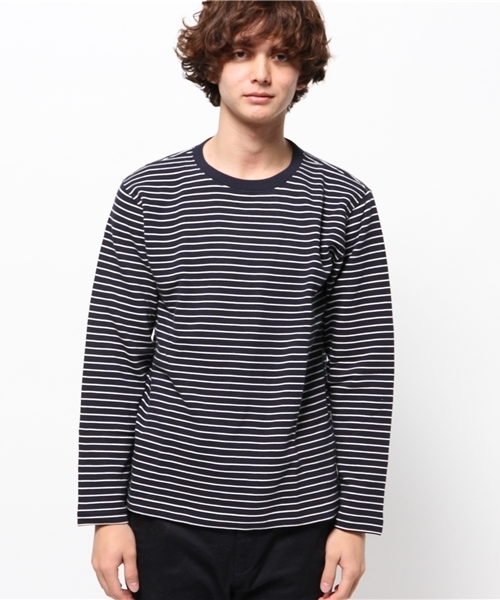 OUTLET(アウトレット)の「【Ciaopanic】リップルボーダーC/N長袖(Tシャツ/カットソー・メンズ・ネイビー/ホワイト/グレー・MEDIUM/LARGE)」の4枚目の写真