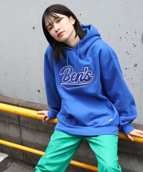 BEN DAVIS/WHITE LABEL(ベンデイビス ホワイトラベル)の「【BEN DAVIS(ベンデイビス)】LEAGUER PATCHED HOODIE / ベースボール ロゴ ワッペン パーカー(パーカー・メンズ・ブルー/エメラルド/オフホワイト/イエロー・MEDIUM/LARGE)」の11枚目の写真