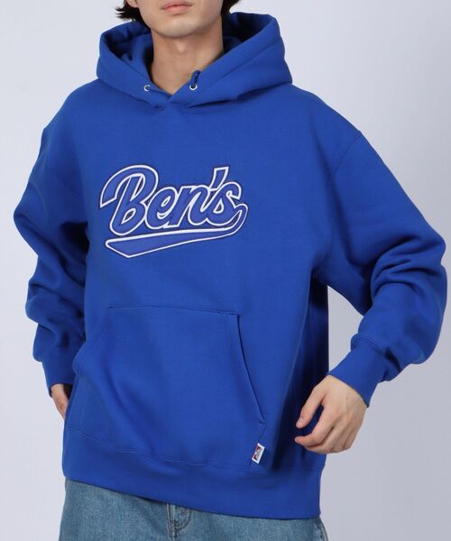 BEN DAVIS/WHITE LABEL(ベンデイビス ホワイトラベル)の「【BEN DAVIS(ベンデイビス)】LEAGUER PATCHED HOODIE / ベースボール ロゴ ワッペン パーカー(パーカー・メンズ・ブルー/エメラルド/オフホワイト/イエロー・MEDIUM/LARGE)」の10枚目の写真