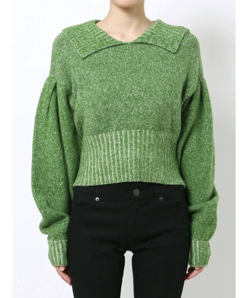 EMODA（エモダ）の「ドロップタックスリーブニット（ニット/セーター・レディース・ブラック/ベージュ/グリーン・FREE）」の13枚目の写真