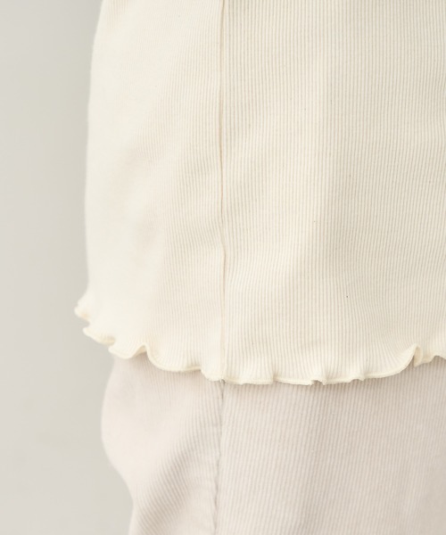 PUAL CE CIN（ピュアルセシン）の「ラッフル襟レースインナー（Tシャツ/カットソー・レディース・ブラック/ナチュラル/グレイッシュベージュ・FREE）」の20枚目の写真