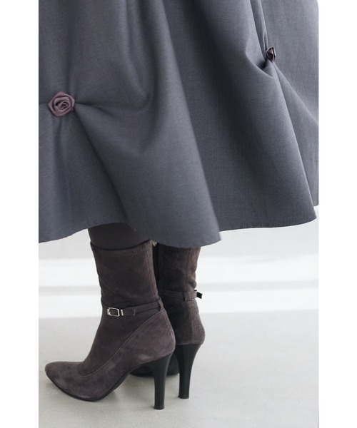 cawaii（カワイイ）の「ふんわりタックシルエットのバラ咲くコクーンミディアムスカート（スカート・レディース・グレー/ブラック・FREE）」の18枚目の写真