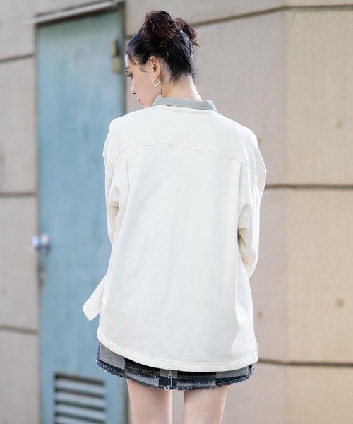 X-girl(エックスガール)の「EASY WORK SHIRT(シャツ/ブラウス・レディース・ホワイト/ベージュ/チャコール・S/M)」の10枚目の写真