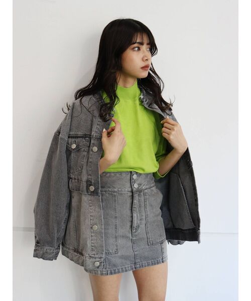 MURUA（ムルーア）の「ハイウエストタイトミニスカート【セットアップ着用可能】（スカート・レディース・ベージュ/グレー/イエロー/アイボリー・1/2）」の6枚目の写真