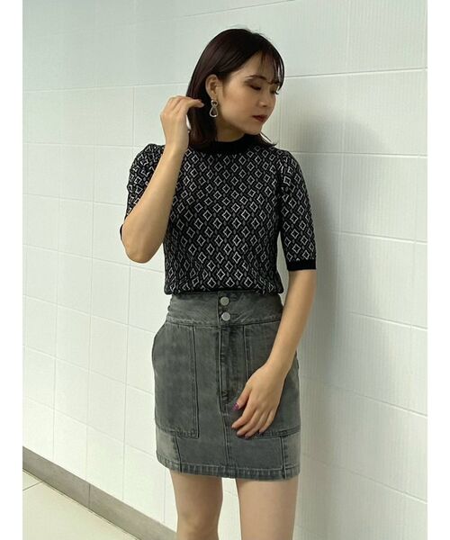 MURUA（ムルーア）の「ハイウエストタイトミニスカート【セットアップ着用可能】（スカート・レディース・ベージュ/グレー/イエロー/アイボリー・1/2）」の8枚目の写真