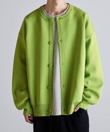 Like Us | 【Like Us】クルーネック/ラウンドネックダブルリブハイゲージ捲縮ニットルーズカーディガン(カーディガン/ボレロ)