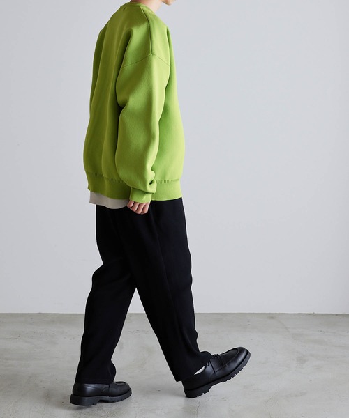 Like Us(ライクアス)の「【Like Us】クルーネック/ラウンドネックダブルリブハイゲージ捲縮ニットルーズカーディガン(カーディガン/ボレロ・メンズ・ブラック/パープル/サックスブルー/オレンジ/グリーン/グリーン系その他/チャコール・M/L)」の10枚目の写真