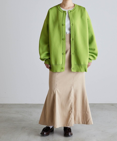 Like Us(ライクアス)の「【Like Us】クルーネック/ラウンドネックダブルリブハイゲージ捲縮ニットルーズカーディガン(カーディガン/ボレロ・メンズ・ブラック/パープル/サックスブルー/オレンジ/グリーン/グリーン系その他/チャコール・M/L)」の17枚目の写真