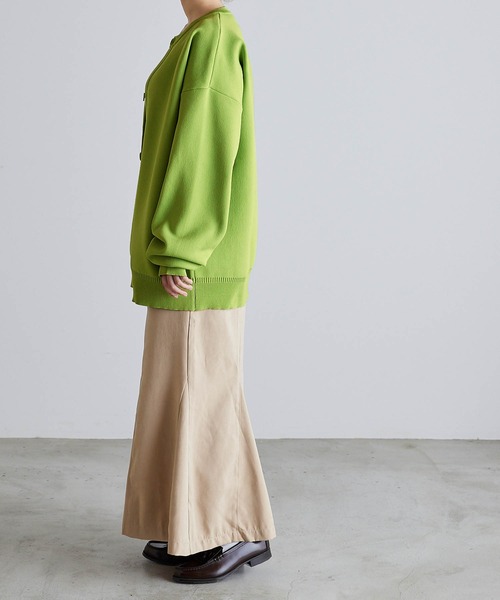 Like Us(ライクアス)の「【Like Us】クルーネック/ラウンドネックダブルリブハイゲージ捲縮ニットルーズカーディガン(カーディガン/ボレロ・メンズ・ブラック/パープル/サックスブルー/オレンジ/グリーン/グリーン系その他/チャコール・M/L)」の18枚目の写真