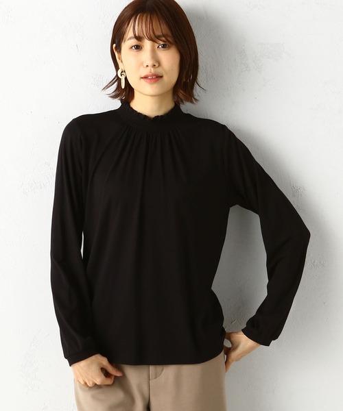 Petit Honfleur(プチオンフルール)の「裏起毛シャーリングプルオーバー(Tシャツ/カットソー・レディース・アイボリー/ブラック/グレー・L/M)」の3枚目の写真