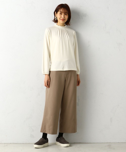 Petit Honfleur(プチオンフルール)の「裏起毛シャーリングプルオーバー(Tシャツ/カットソー・レディース・アイボリー/ブラック/グレー・L/M)」の4枚目の写真