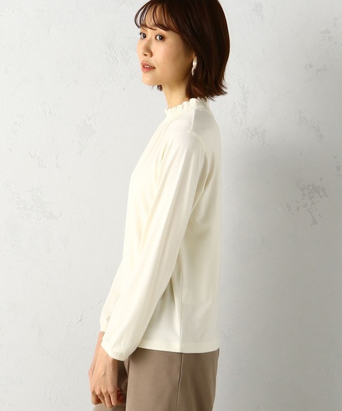 Petit Honfleur(プチオンフルール)の「裏起毛シャーリングプルオーバー(Tシャツ/カットソー・レディース・アイボリー/ブラック/グレー・L/M)」の5枚目の写真