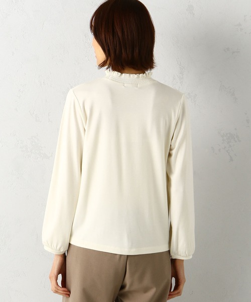 Petit Honfleur(プチオンフルール)の「裏起毛シャーリングプルオーバー(Tシャツ/カットソー・レディース・アイボリー/ブラック/グレー・L/M)」の7枚目の写真