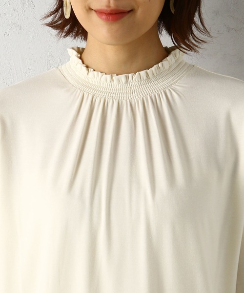 Petit Honfleur(プチオンフルール)の「裏起毛シャーリングプルオーバー(Tシャツ/カットソー・レディース・アイボリー/ブラック/グレー・L/M)」の8枚目の写真