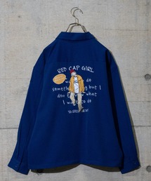 【a-r】〔Red Cap Girl/レッドキャップガール〕ナチュラルストレッチポリエステルバック刺繍 CHILL GIRL ジップジャケット