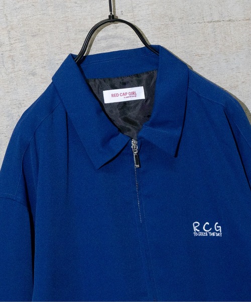【セール】【a-r】〔Red Cap Girl/レッドキャップガール〕ナチュラルストレッチポリエステルバック刺繍 CHILL GIRL ジップジャケット（ブルゾン）｜Red Cap Girl（レッドキャプガール）