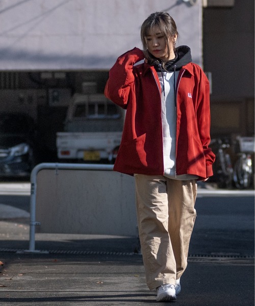 【セール】【a-r】〔Red Cap Girl/レッドキャップガール〕ナチュラルストレッチポリエステルバック刺繍 CHILL GIRL ジップジャケット（ブルゾン）｜Red Cap Girl（レッドキャプガール）