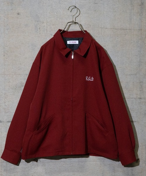 【セール】【a-r】〔Red Cap Girl/レッドキャップガール〕ナチュラルストレッチポリエステルバック刺繍 CHILL GIRL ジップジャケット（ブルゾン）｜Red Cap Girl（レッドキャプガール）