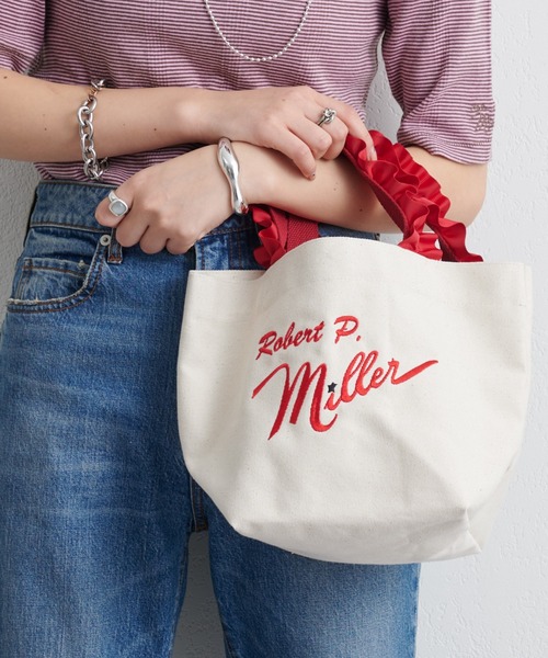 MILLER(ミラー)の「【Miller/ミラー】別注フリルトート(トートバッグ・レディース・オフホワイト/ネイビー・ONE SIZE)」の1枚目の写真