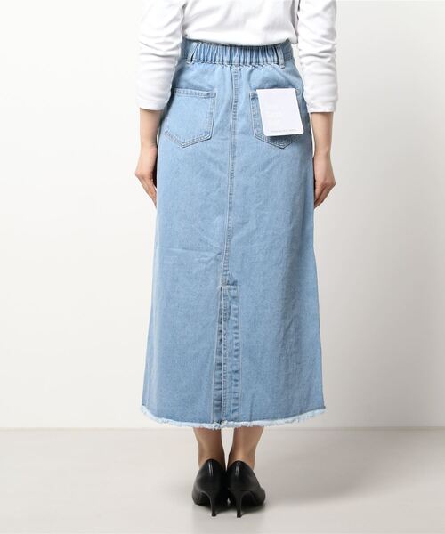 HONEYSUCKLE ROSE（ハニーサックルローズ）の「【HONEYSUCKLE ROSE】デニムセミフレアスカート（スカート・レディース・ライトインディゴブルー・L/M）」の3枚目の写真