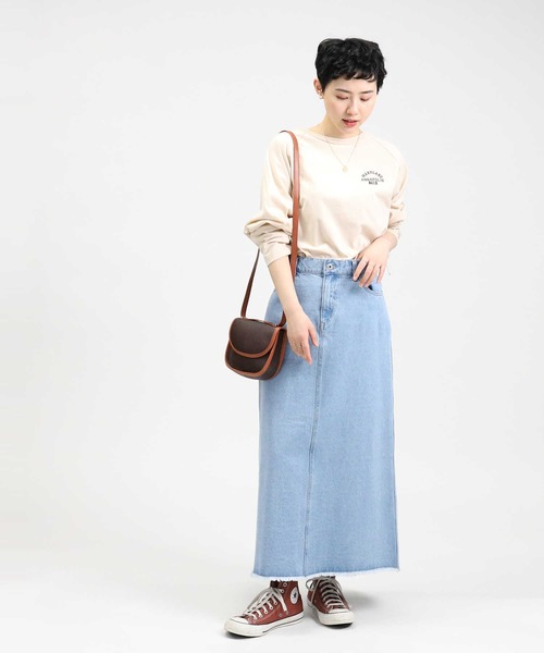 HONEYSUCKLE ROSE（ハニーサックルローズ）の「【HONEYSUCKLE ROSE】デニムセミフレアスカート（スカート・レディース・ライトインディゴブルー・L/M）」の8枚目の写真