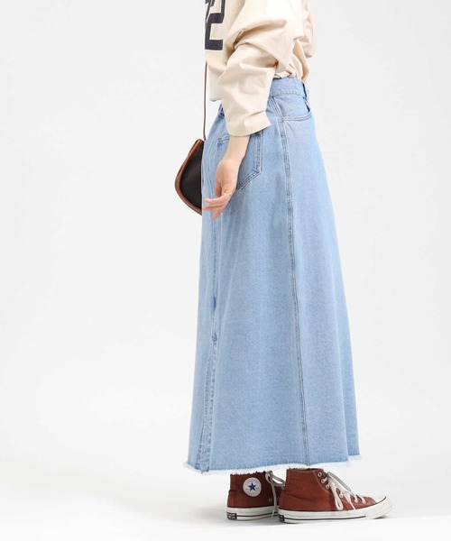 HONEYSUCKLE ROSE（ハニーサックルローズ）の「【HONEYSUCKLE ROSE】デニムセミフレアスカート（スカート・レディース・ライトインディゴブルー・L/M）」の6枚目の写真