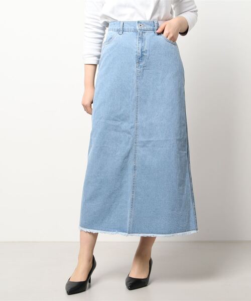 HONEYSUCKLE ROSE（ハニーサックルローズ）の「【HONEYSUCKLE ROSE】デニムセミフレアスカート（スカート・レディース・ライトインディゴブルー・L/M）」の7枚目の写真