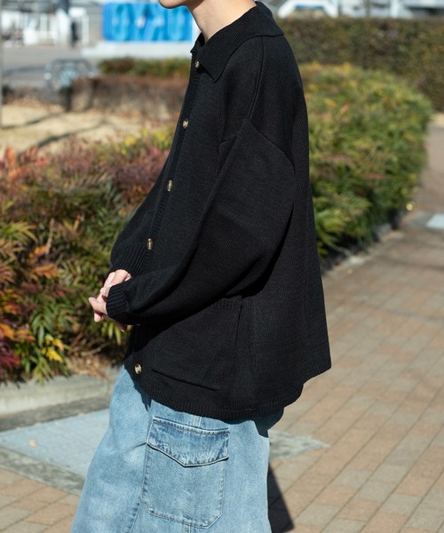 PairPair（ペアペア）の「襟付きBIGポケットカーディガン(ユニセックス)（カーディガン/ボレロ・レディース・ブラック/イエロー/オレンジ/アイボリー・MEDIUM/LARGE）」の22枚目の写真