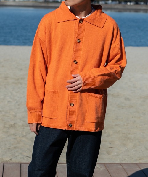 PairPair（ペアペア）の「襟付きBIGポケットカーディガン(ユニセックス)（カーディガン/ボレロ・レディース・ブラック/イエロー/オレンジ/アイボリー・MEDIUM/LARGE）」の15枚目の写真