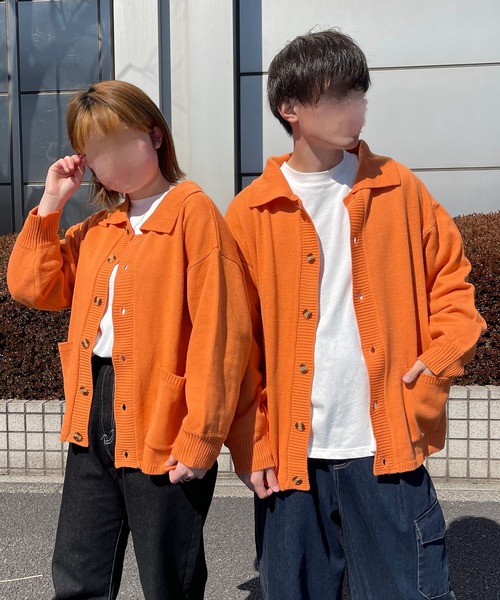 PairPair（ペアペア）の「襟付きBIGポケットカーディガン(ユニセックス)（カーディガン/ボレロ・レディース・ブラック/イエロー/オレンジ/アイボリー・MEDIUM/LARGE）」の8枚目の写真