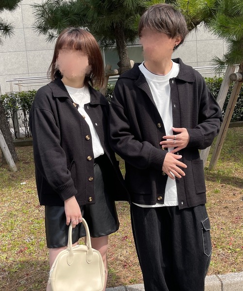 PairPair（ペアペア）の「襟付きBIGポケットカーディガン(ユニセックス)（カーディガン/ボレロ・レディース・ブラック/イエロー/オレンジ/アイボリー・MEDIUM/LARGE）」の6枚目の写真