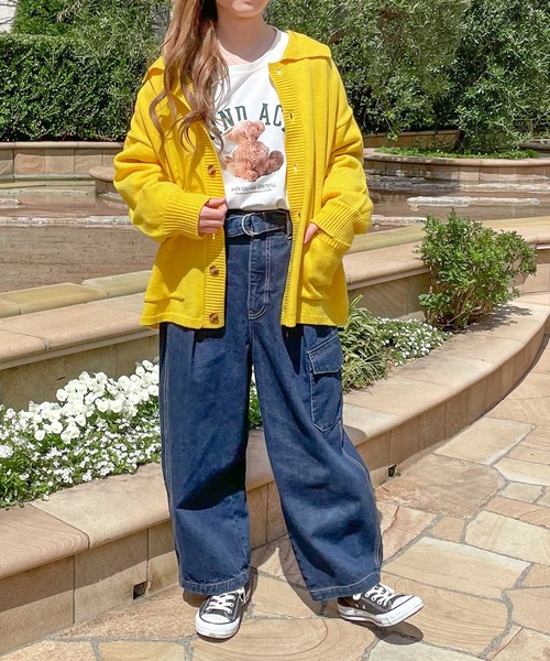 PairPair（ペアペア）の「襟付きBIGポケットカーディガン(ユニセックス)（カーディガン/ボレロ・レディース・ブラック/イエロー/オレンジ/アイボリー・MEDIUM/LARGE）」の10枚目の写真