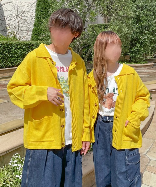 PairPair（ペアペア）の「襟付きBIGポケットカーディガン(ユニセックス)（カーディガン/ボレロ・レディース・ブラック/イエロー/オレンジ/アイボリー・MEDIUM/LARGE）」の12枚目の写真