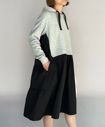 PICCIN | バックティアードフード付き裏毛ワンピース(ワンピース)