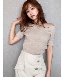 RESEXXY | オフショルシャイニーニットトップス(ニット/セーター)