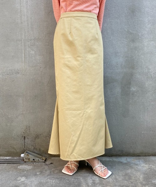 CIAOPANIC（チャオパニック）の「ツイルスリットマーメイドスカート（スカート・レディース・ブラック/ベージュ/カーキ/サーモンピンク・SMALL/MEDIUM）」の8枚目の写真