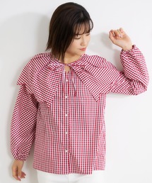 MILKFED. | GINGHAM BIG COLLAR BLOUSE(シャツ/ブラウス)