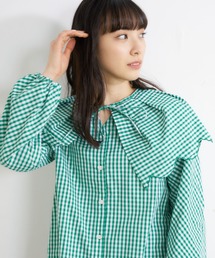 MILKFED. | GINGHAM BIG COLLAR BLOUSE(シャツ/ブラウス)