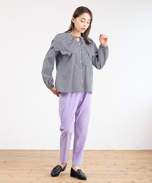 MILKFED.(ミルクフェド)の「GINGHAM BIG COLLAR BLOUSE(シャツ/ブラウス・レディース・ブラック/レッド/グリーン・ONE SIZE)」の11枚目の写真