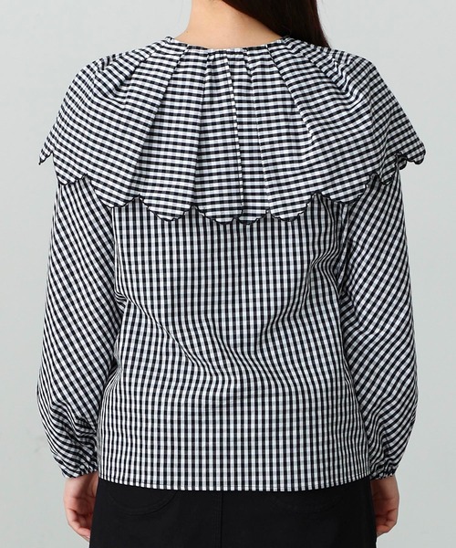 MILKFED.（ミルクフェド）の「GINGHAM BIG COLLAR BLOUSE