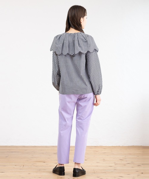 MILKFED.(ミルクフェド)の「GINGHAM BIG COLLAR BLOUSE(シャツ/ブラウス・レディース・ブラック/レッド/グリーン・ONE SIZE)」の9枚目の写真