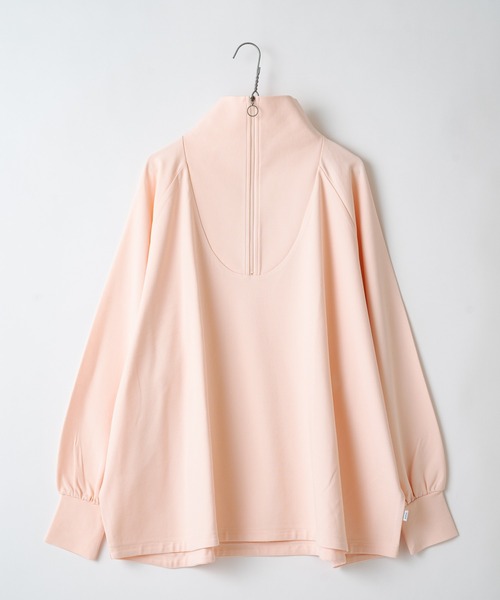 WHIMSIC(ウィムジック)の「【WHIMSIC】ミリタリーハーフジップシャツ(Tシャツ/カットソー・レディース・ホワイト/ベージュ/グレー/ピンク・FREE)」の5枚目の写真