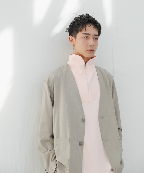 WHIMSIC(ウィムジック)の「【WHIMSIC】ミリタリーハーフジップシャツ(Tシャツ/カットソー・レディース・ホワイト/ベージュ/グレー/ピンク・FREE)」の11枚目の写真