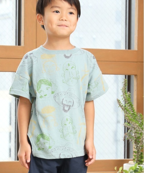 セール】民族総柄半袖Tシャツ□80～140cm（Tシャツ/カットソー