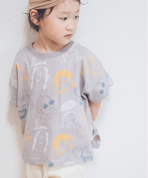 セール】民族総柄半袖Tシャツ□80～140cm（Tシャツ/カットソー