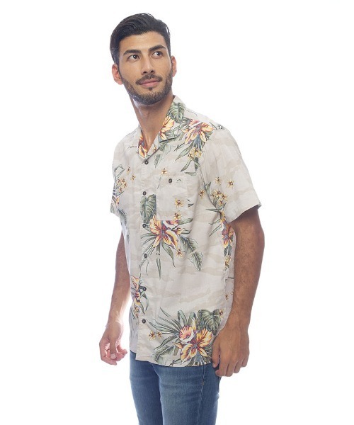 BILLABONG（ビラボン）の「BILLABONG メンズ SUNDAYS VACAY SS 半袖シャツ 【2022年春夏モデル】/ビラボン半袖シャツ（シャツ/ブラウス・メンズ・ベージュ/ネイビー/オレンジ・MEDIUM/LARGE/X-LARGE）」の4枚目の写真