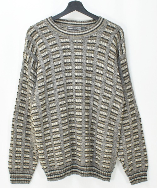 【ヴィンテージ古着】90´s DAVID TAYLOR デザインニット アクリルニット USA製