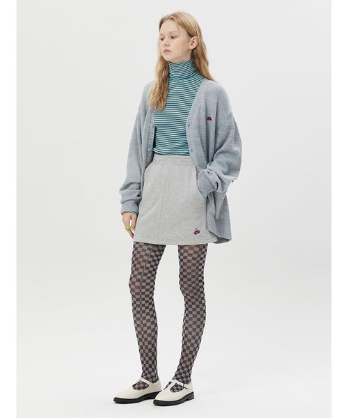 KIRSH（キルシー）の「KIRSH SMALL CHERRY H-LINE SKIRTS LS/キルシースモールチェリーハイラインスカート（スカート・レディース・ブラック/グレー・ONE SIZE）」の4枚目の写真