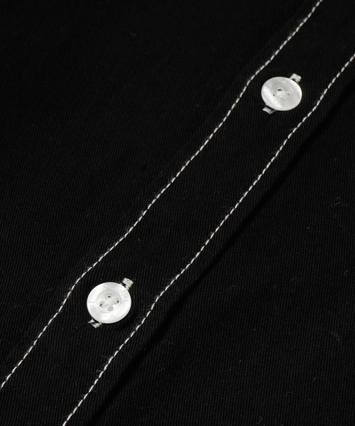 X-girl（エックスガール）の「TWILL FACE EMBROIDERY S/S SHIRT/フェイス刺繍　ツイルシャツ（シャツ/ブラウス・レディース・ライトグレー/ブラック/ピンク・S/M）」の13枚目の写真