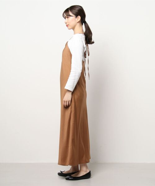 Ungrid（アングリッド）の「【La】スリットキャミワンピース（ワンピース・レディース・カーキ/キャメル・FREE）」の4枚目の写真